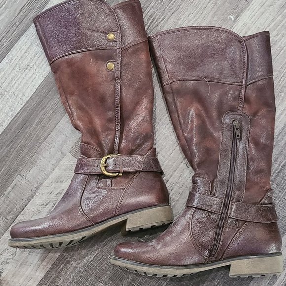 Brown Mid-Calf Boots - Picture 1 of 6